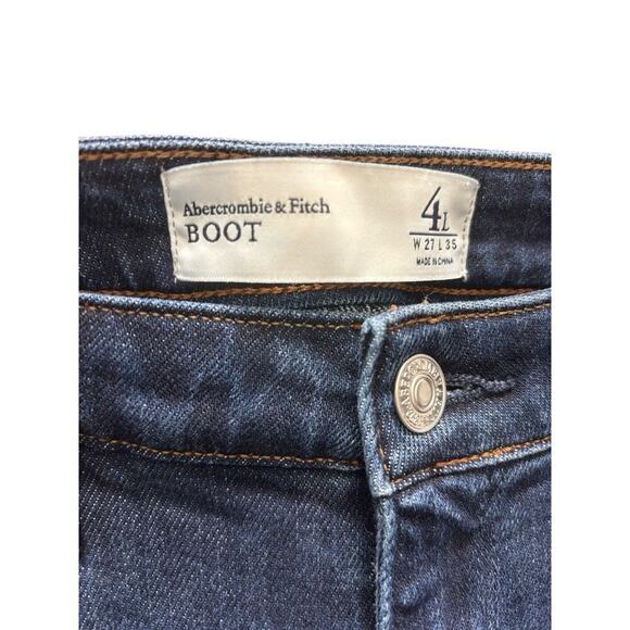 Abercrombie & Fitch Bootcut Jeans Women’s Size 4L Long W27 L35 Dark Wash - Picture 4 of 6